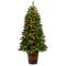 5ft. Pre-Lit Frosted Colorado Aspen Artificial Christmas Tree in Decorative Planter, White LED Lights